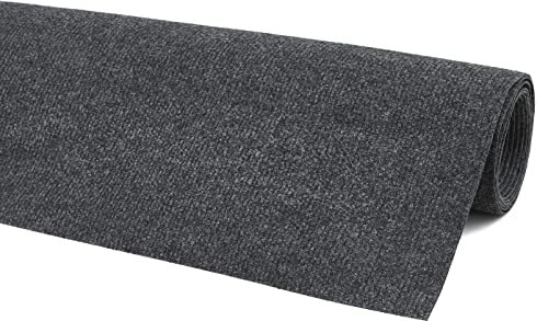 andiamo Teppichboden Milo - einfach zu verlegen - Auslegware Teppichboden - Meterware Bodenbelag in feiner Rippenstruktur - 200 x 600 cm Anthrazit