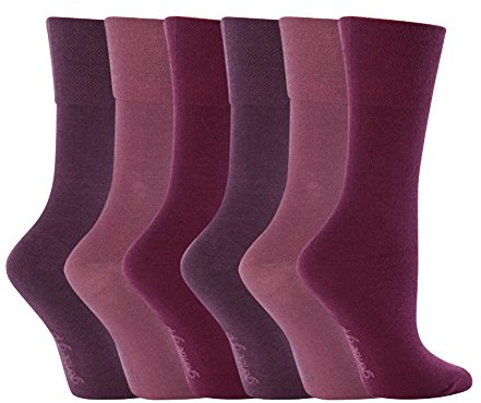 Gentle Grip 6 Pairs Ladies Cotton No Elastic Socks 4-8 uk, 37-42 eur (4-8 uk, 37-42 eur, GG15)