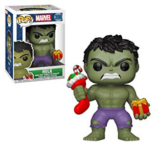 Funko POP! Bobble: Marvel: Holiday Hulk With Stocking and Plush - Marvel Comics - Collectable Vinyl Figure - Gift Idea - Official Merchandise - Toys for Kids & Adults - Comic Books Fans