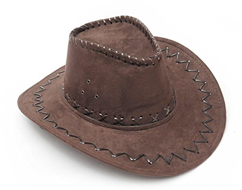 HMILYDYK Chapeau de cow-boy en daim Chapeau de cow-boy à large bord Chapeau de cow-boy western Chapeau de cow-boy authentique Chapeau de pistolero Chapeau de cow-boy en feutre pour hommes femmes