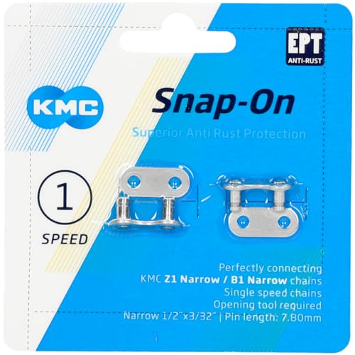 KMC Unisex – Erwachsene Snap-On Verschlussglied Narrow EPT Fahrradkette, schwarz, 1size