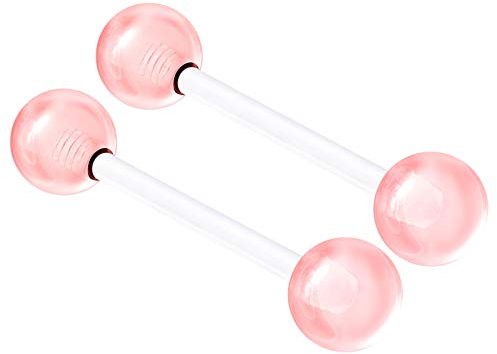 KJM FASHION 2 STK Durchsichtig Bioflex Zung 1,6mm 14g 16mm 5/8 Inch 6mm Acryl Kugel Tongue Zunge Barbell Zunge Nippel Ohrringe Brustwarzen Piercing Schmuck 2519