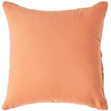 HOMESCAPES Luxury Soft European Linen Pillowcase Plain Burnt Orange Continental Textured Natural French Flax Fibre Linen & Pure 100% Cotton Blend Standard Pillowcase, Square 40 x 40 cm Pillowcase