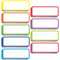54 magnetische und trocken abwischbare, wiederverwendbare Namensetiketten, Namensschilder, Regenbogen Neon-Sticker in 9 Farben für Whiteboards, Spind, Kühlschrank, Schule, Büro oder Zuhause