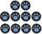 10 Pieces Thumb Grip Caps Replacement for Switch, Cute Black Cat Claw Paw Design Soft Silicone Analog Stick Thumb Cover, Joystick Cap Compatible with Nintendo Switch/Switch Lite(Blue)