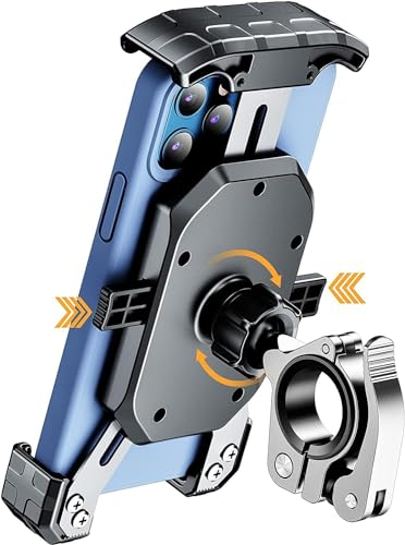 KEWIG Fahrrad-Handyhalterung für Motorrad – Fahrradlenker, One-Touch-Lock-Motorrad-Telefonhalterung mit Aluminiumlegierungs-Basis, Fahrradhalterung für 10.2 cm,17.8 cm große Handys
