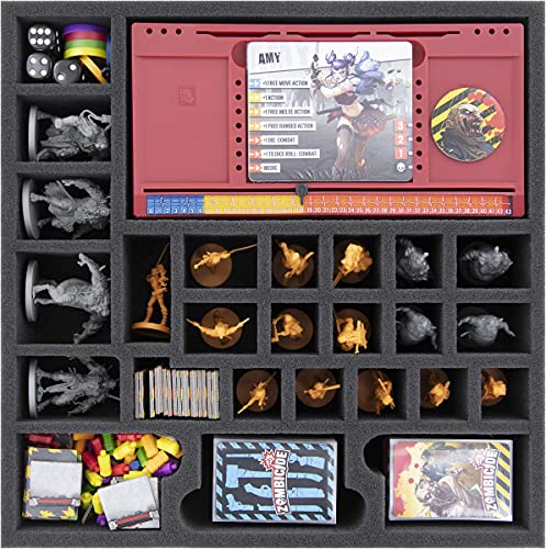 AG050A002 Schaumstoffeinlage kompatibel mit Zombicide Dashboards und Miniaturen - 26 Fächer