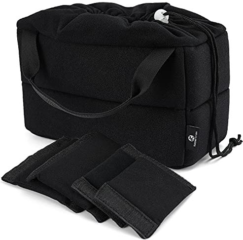 Koolertron Sac Anti-Choc pour DSLR SLR caméra Appareil Photo Reflex - par Velvet - pour Sony DSLR Canon Nikon avec Objectif (Noir Foncé)