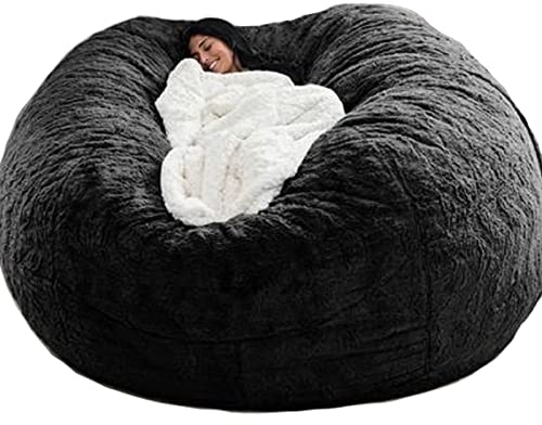 GXSDYYDS Sitzsack, Bean Bag, XXL-Sitzsäcke Flauschig kuschelig Sitzsack Stuhlbezug für Erwachsene (ohne Füllung) Waschbar 150 * 75cm Schwarz