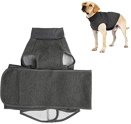 Qcwwy Hunde-Angst-Jacke, Hunde-Angst-Weste Komfort-Hunde-Angst-Entlastungs-Mantel Hunde-Angst-Beruhigungsweste Wrap Atmungsaktive Hunde-Angst-Weste-Jacke mit Klettverschluss (S)