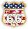 Route Sticker Strade Stemma America Targa Adesivi ali (RP34) (9,5 cm x 9 cm)