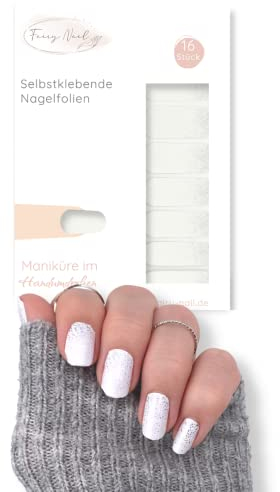 Fairy Nail Nagelfolien | Nagellackstreifen für Fingernägel | 16 Nagelsticker für die perfekte Maniküre Zuhause (Frozen)