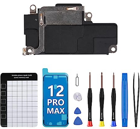 CYKJGS for iPhone 12 Pro Max Loud Speaker Replacement OEM Loudspeaker Module Buzzer Ringer Sound Audio Part Assembly Complete Repair Tools Kits Incl. Waterproof Sticker for A2342, A2410, A2412, A2411