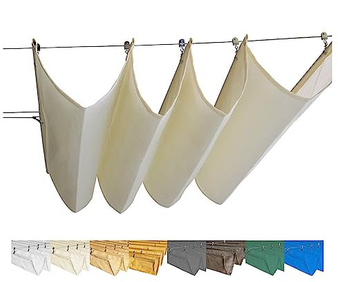 LXBAMKEA Shade Sails, Retractable Wave Canopy Pergola Cover, UV Shield 95% Sun Protection Roof Awning, Outdoor Deck Patio Backyard Garden Shelter With Mounting Kit
