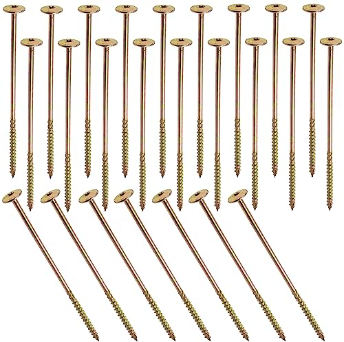 AERZETIX - C67513 - Satz von 25 Holzschrauben Ø8x230mm mit breitem, gewölbtem kopf - mit sternabdruck Т40 - aus verzinktem stahl - schreinerei, sperrholz, spanplatten, melaminplatten