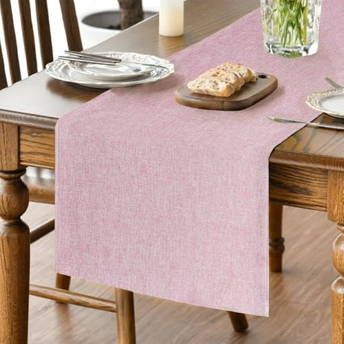 Artoid Mode Rosa Tischläufer, Abwaschbar Küche Esstisch Tisch Dekoration Drinnen Urlaub Party Dekor 40x240 cm