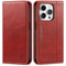 SHIELDON Hülle für iPhone 15 Pro, Lederhülle [Echtleder] [RFID Blocker] [Kartenfach] [Magnet] TPU Stoßfest Klapphülle Handyhülle Kompatibel mit iPhone 15 Pro 5G 6,1 - Retro Rot