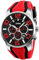 Herrenuhr, Quarzuhren Für Herren Mit Silikonarmband, Multifunktionskalender, Chronograph, 30 M wasserdichte Uhren Mit Sechs Nadeln, Simulierte Militärarmbanduhren Für Den Außenbereich,Rot,outstand