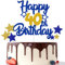 Gidobo 40th Birthday Cake Toppers, Blue Gold Glittery Cake Decorations with Stars, Forty Years Old Birthday Party Supplies for Men and Women