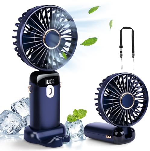 BOSONER Handheld Fan Hand Held Mini - Electric Fan Rechargeable with 5 Speeds -Small Portable Fan 4000mAh Battery Operated - Personal Silent Travel Fan Holiday for Kids Women Men