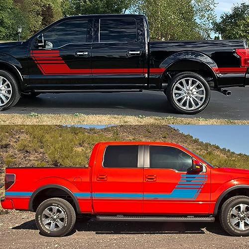 Karosserie Kofferraum Dekoration Aufkleber Taille Linien Aufkleber Tür Seitendekor Aufkleber für Ford F150,D-Blue