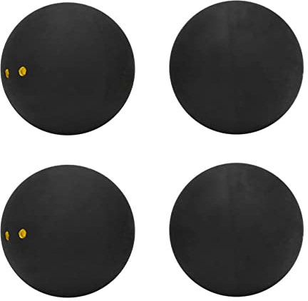TsoLay Lot de 4 balles de squash à deux points jaunes à faible vitesse pour joueur professionnel de compétition