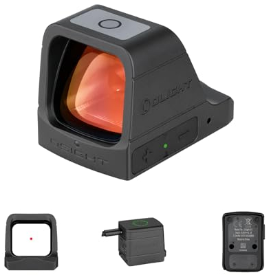 OLIGHT Osight Red Dot Visier mit24x21,5mm, 3MOA Rotpunktvisier, taktisches,einstellbares Leuchtpunktvisier mit Ladeabdeckung, kompatibel mit Picatinny für Jagd Softair Pistole und Armbrust