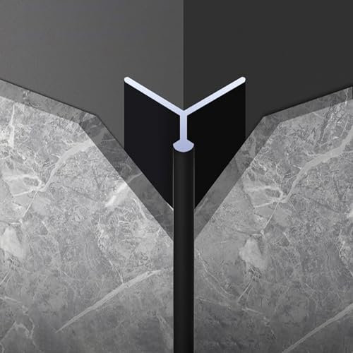 Fliesenschiene Aluminiumlegierung Fliesenleisten Lang 125CM*2 Stück ÜBergangsprofil FüR Wohnzimmer, Balkon, Badezimmer(Schwarz,Small)