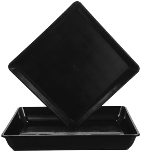 Yardwe 2 Platillos Cuadrados de Plástico para Plantas Bandejas de Goteo Platillos para Macetas Bandeja para Macetas Bandeja de Drenaje para Macetas Plantas de Interior Y 40 Cm