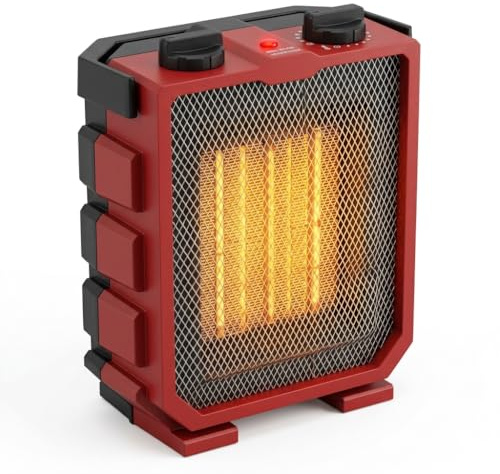 COMFORT ZONE Ceramic Utility Heater with Thermostat - Red
