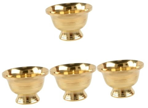 Ciieeo 4pcs Smudging Bowl Offering Cup Alloy Water Container for Buddhist Rituals