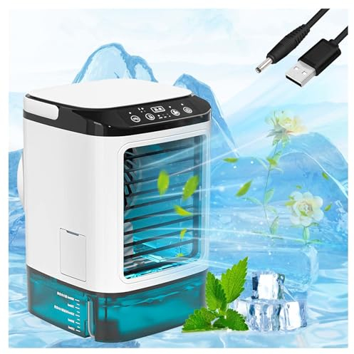 Con Caja De Hielo Ar Condicionado Portatil, Aire Acondicionado Camper Con Tanque De Agua De 900ml Enfriador De Aire