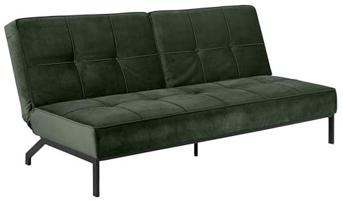 möbelando Schlafsofa >Perugia< in waldgrün, Polyester, Stahl - 198x87x95cm (BxHxT)