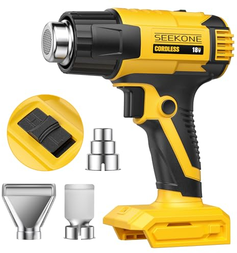SEEKONE Pistola Termica a Batteria per Batteria Makita da 18 V, Pistola ad Aria Calda a Doppia Temperatura 300 °C e 550 °C con 3 Ugelli per Tubi Termoretraibili, Pellicola in Vinile (senza batteria)