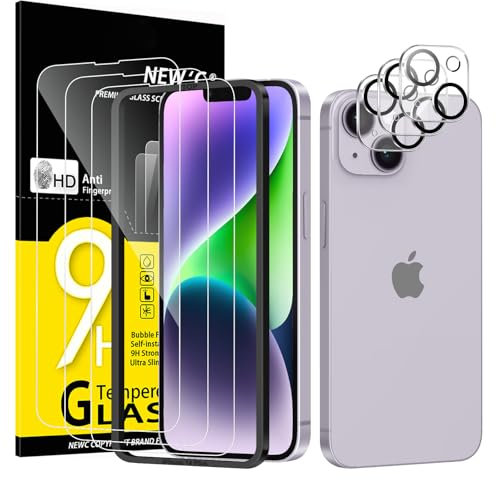 NEW'C 3x für iPhone 14 Plus für Panzerglas (6,7 Zoll) und 3x Kamera Panzer Schutz Glas Kameraschutz für iPhone 14 Plus (6,7 Zoll) -Einfaches Installationswerkzeug enthalten- kratzfest