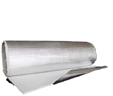 GOHAPY avec Feuille d'aluminium Panneau Isolant en Fibre de céramique Isolation Ignifuge for cheminée Couverture de soudage en Feutre de Carbone Ignifuge(0.5M X 0.5M X 3MM)