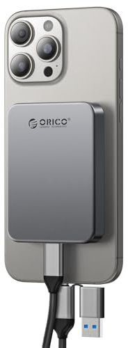 ORICO 4TB Magnetic Portable SSD, Up to 460MB/s, USB C&A 2 in 1 Cable, Metal Body, 4K HDR Record and Store, External SSD Compatible with iPhone 15/16 Pro/Pro Max, Android, Tablet, Computer - K5PLUS
