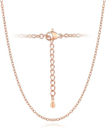 Silvora 1/2,5mm Collana Catenina Acciaio Donna Uomo Argento Oro 35-75cm | design semplice e versatile, impermeabile e resistente allo sbiadimento, robusto e durevole, può essere abbinato a ciondoli