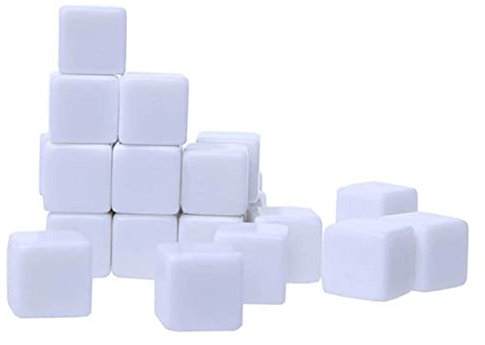 JOINPAYA 16mm Blank Würfel Von Quadratischen Blöcken 6 Seiten Würfel Spielzeug Acryl Würfel Weiß Für Die Herstellung