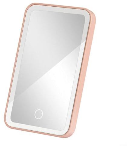 CWOQOCW Auto-Visier-Spiegel, Auto-Make-up-Spiegel für Auto, LKW, wiederaufladbar, Sonnenblende, Kosmetikspiegel, Auto, SUV, Innenraum, LED-beleuchteter Make-up-Spiegel (Rosa)