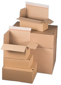 40 Stück Automatik-Faltkarton 380x260x150mm Versandkartons mit selbstklebendem Deckel für den Warenversand, Versandkarton Pakete für Versand, Kartons Faltkarton Paket
