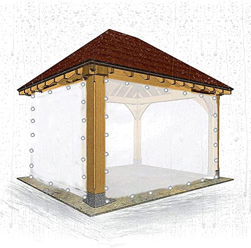 Transparente, wasserdichte Seitenwände für Pergola, reißfest, wetterfest, langlebig, transparentes Kunststoffmaterial, ideal für Pergola, Gewächshaus und Garten, 4 m x 6 m Größe