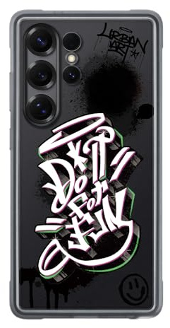 Samsung Flipsuit Rugged Case EF-JS938 für das Galaxy S25 Ultra, Smartphone-Cover, Handy-Hülle, Schutz Case, Einlegekarten im Grafitti-Design und neutral, robust, Schwarz