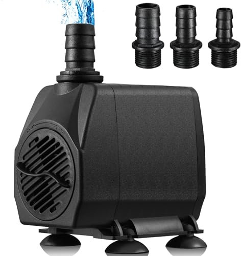 Pompa per Acquario 60W 3000L/H,Portata Regolabile,Pompa Sommersa, Massima di Sollevamento 3m,con Filtro e 3 Ugelli 13/16/19mm,Ideale per Acquari e Laghetti,Fontane