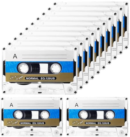 10 Stück Audio Kassetten Leer, Rauscharm Audiokassetten, 60 Min Audio Cassette Empty Cassette Tapes, Musikkassetten, Leere Audio Kassetten für Vorlesungen Seminare Aufnahmen