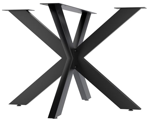 CLP Tischbeine Biloxi I Tischkufen für DIY-Tische I Höhe 71 cm I Sternförmiges Tischgestell aus pulverbeschichtetem Stahl, Farbe:schwarz, Größe:100x100 cm