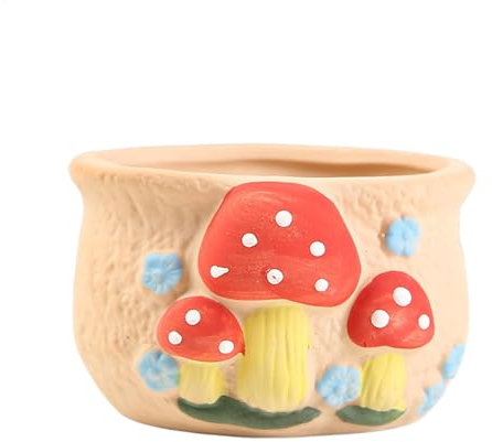 Pot de Fleurs en céramique coloré, 10 x 9 x 6,3 cm, Compact et Portable, idéal pour Les Grasses, Design décoratif pour Rebord de fenêtre, Couloir, Table, Jardin et Balcon