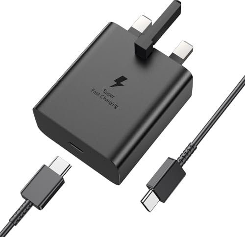 45W Super Fast Charger for Samsung, USB C Fast Charger Samsung charger plug with USB-C to C for Galaxy S24 Ultra/S24/S23+/S23/S22/Note20/Z Flip, Pixel 6.66ft Cable Included-Black