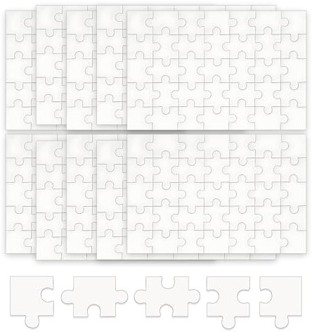 SHIQUAN 10 Stück Blanko Puzzle zum Bemalen, 35 Teile DIY Mini Holzpuzzle Puzzle Weiß 10x15 cm, Geeignet für Kinder Färbung Muster und Geburtstagsfeier DIY Handwerk