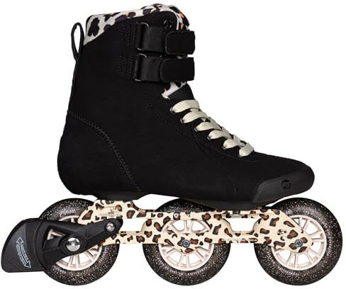 POWERSLIDE PHEME Leo 100 Inlineskates Damen – Fitness Skates für schmale Füße, 100mm Rollen, Trinity Schiene, Aluminium, vegan, HABS Bremse, urban & sportlich